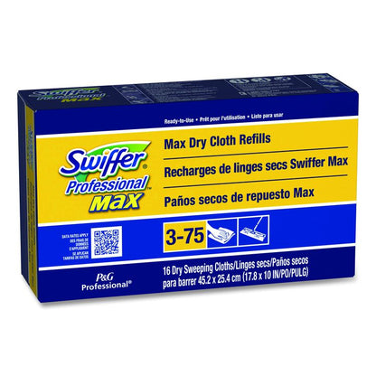 Max/XL Dry Refill Cloths, 17.88 x 10, White, 16/Box, 6 Boxes/Carton