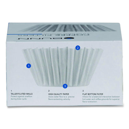 Coffee Filters, 8 to 12 Cup Size, Flat Bottom, 100/Pack