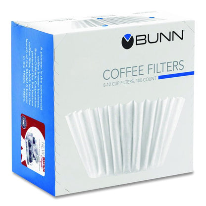 Coffee Filters, 8 to 12 Cup Size, Flat Bottom, 100/Pack, 12 Packs/Carton