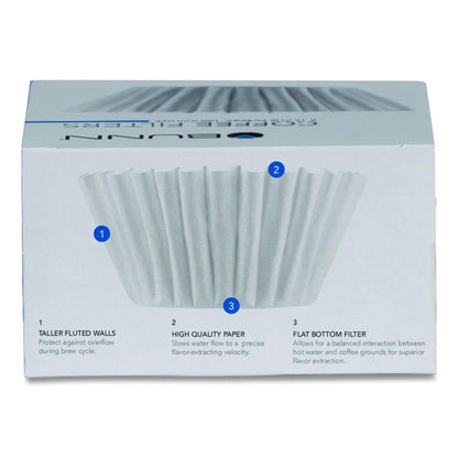 Coffee Filters, 8 to 12 Cup Size, Flat Bottom, 100/Pack, 12 Packs/Carton