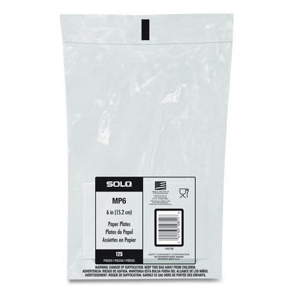 Compostable Paper Dinnerware, ProPlanet Seal, Plate, 6" dia, White, 500/Carton