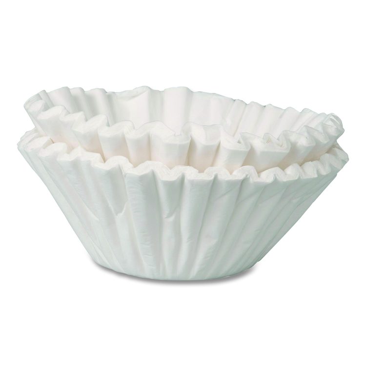Coffee Filters, 8 to 12 Cup Size, Flat Bottom, 100/Pack
