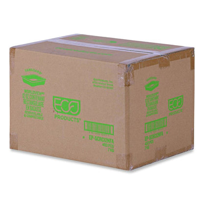 WorldView Vanguard Rectangular Container, 12 oz, 7 x 4.75 x 1, Sugarcane Fiber, White, 400/Carton
