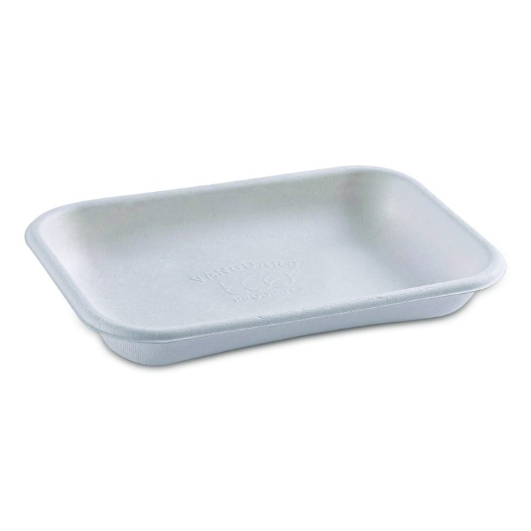 WorldView Vanguard Rectangular Container, 12 oz, 7 x 4.75 x 1, Sugarcane Fiber, White, 400/Carton