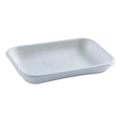 WorldView Vanguard Rectangular Container, 12 oz, 7 x 4.75 x 1, Sugarcane Fiber, White, 400/Carton