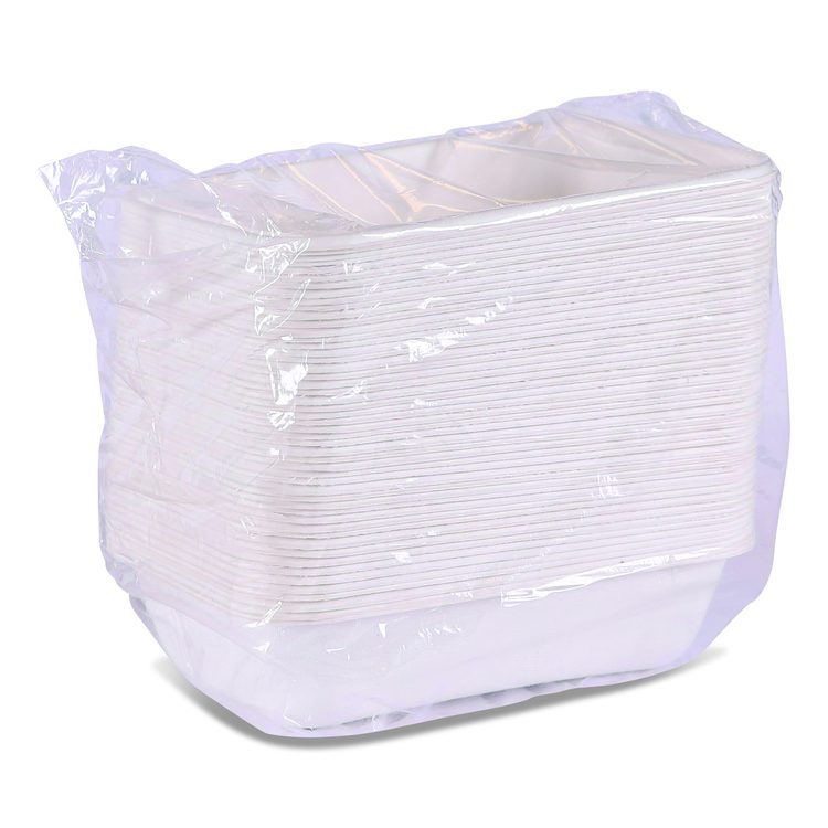 WorldView Vanguard Rectangular Container, 32 oz, 4.71 x 7.01 x 1.04, White, Sugarcane Fiber, 400/Carton
