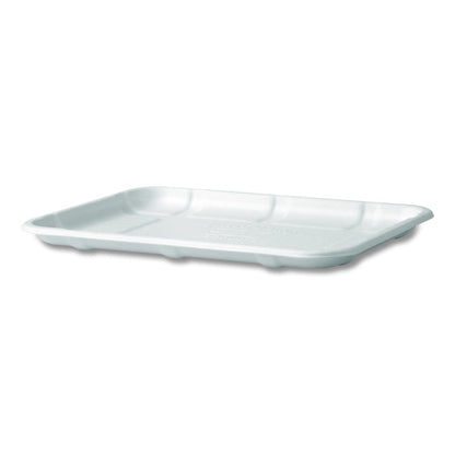 Meat and Produce Food Trays, 8.5 x 6.2 x 0.5, White, Sugarcane Fiber, 400/Carton