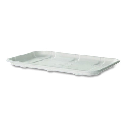 Meat and Produce Food Trays, 8.5 x 6.2 x 0.5, White, Sugarcane Fiber, 400/Carton