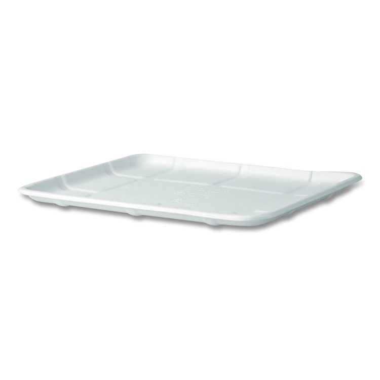 Meat and Produce Food Trays, 10.52 x 8.5 x 0.5, White, Sugarcane Fiber, 300/Carton