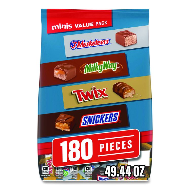 Minis Variety Pack, Chocolate, 49.44 oz Bag, 180 Pieces