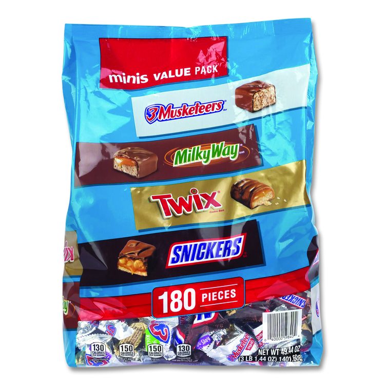 Minis Variety Pack, Chocolate, 49.44 oz Bag, 180 Pieces