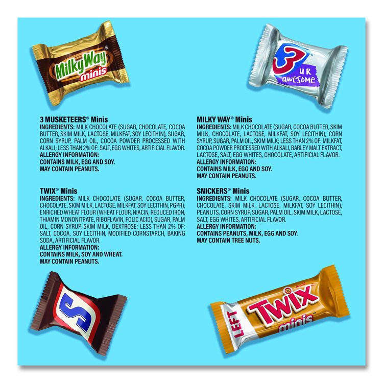 Minis Variety Pack, Chocolate, 49.44 oz Bag, 180 Pieces