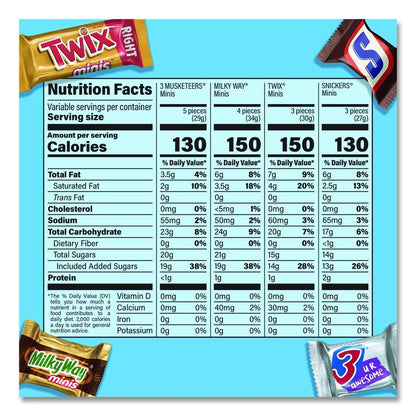 Minis Variety Pack, Chocolate, 49.44 oz Bag, 180 Pieces