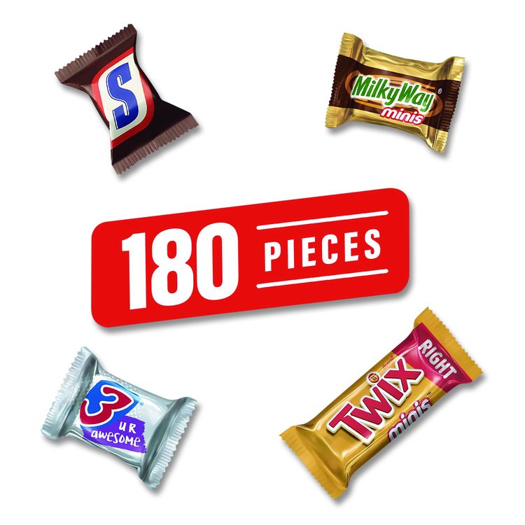 Minis Variety Pack, Chocolate, 49.44 oz Bag, 180 Pieces