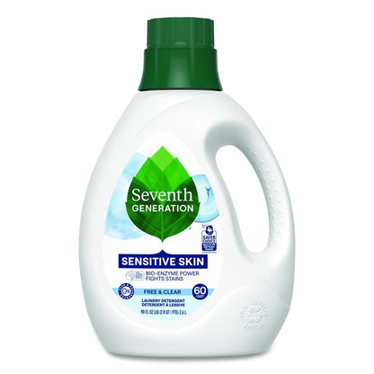 Natural Liquid Laundry Detergent, Sensitive Skin Free and Clear, 90 oz Bottle, 4/Carton