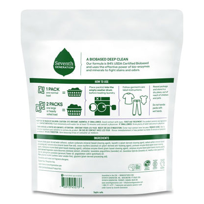 Natural Laundry Detergent Packs, Powder, Lavender Scent, 45 Packets/Pack, 8/Carton