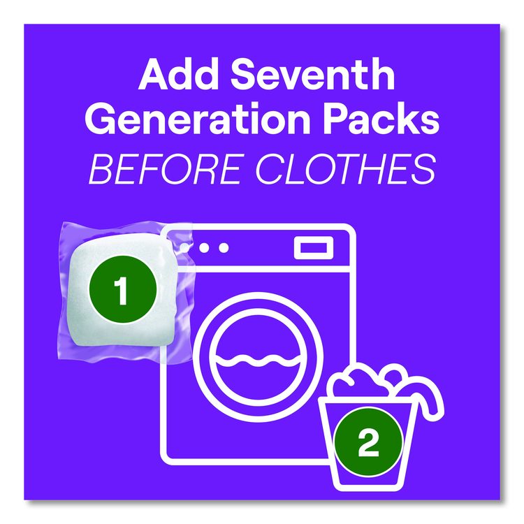 Natural Laundry Detergent Packs, Powder, Lavender Scent, 45 Packets/Pack, 8/Carton