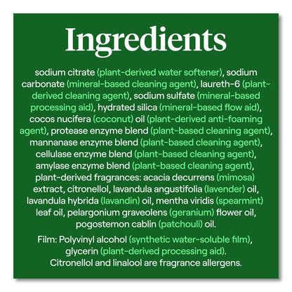 Natural Laundry Detergent Packs, Powder, Lavender Scent, 45 Packets/Pack, 8/Carton