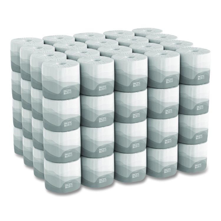 Pacific Blue Basic Bathroom Tissue, Septic Safe, 2-Ply, White, 550 Sheets/Roll, 80 Rolls/Carton