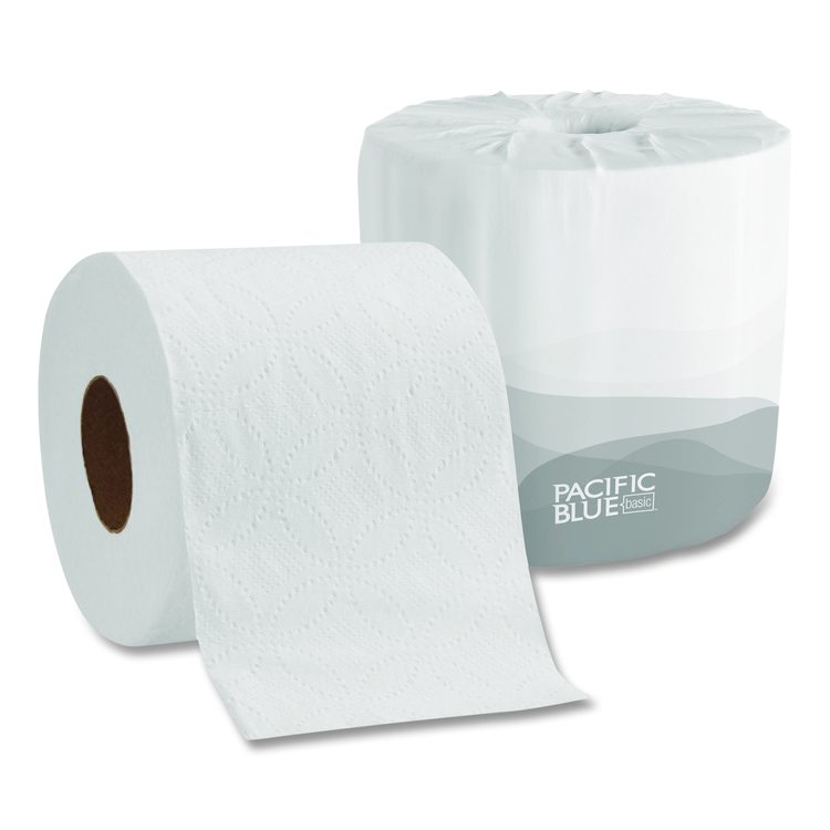 Pacific Blue Basic Bathroom Tissue, Septic Safe, 2-Ply, White, 550 Sheets/Roll, 80 Rolls/Carton
