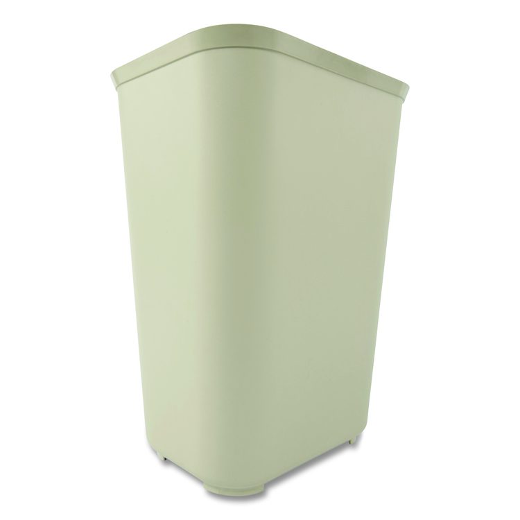 Fiberglass Wastebasket, 10 gal, Fiberglass, Beige