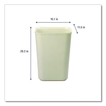 Fiberglass Wastebasket, 10 gal, Fiberglass, Beige