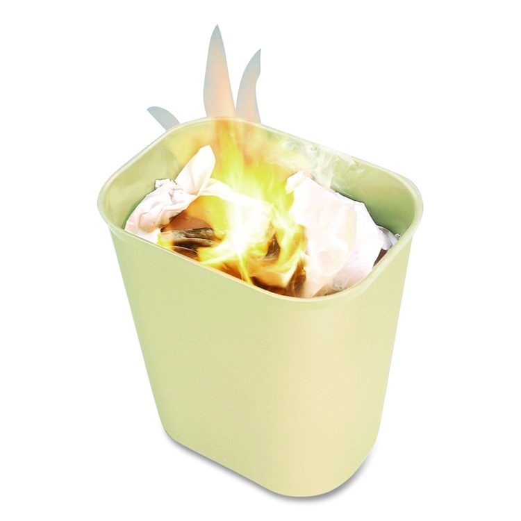 Fiberglass Wastebasket, 10 gal, Fiberglass, Beige