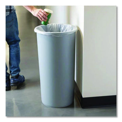 Untouchable Large Plastic Round Waste Receptacle, 22 gal, Plastic, Gray