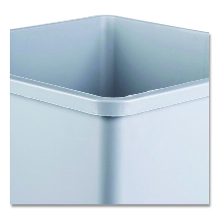 Untouchable Square Waste Receptacle, 35 gal, Plastic, Gray