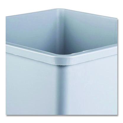 Untouchable Square Waste Receptacle, 35 gal, Plastic, Gray
