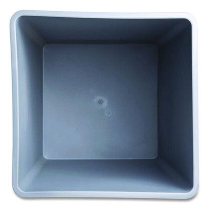 Untouchable Square Waste Receptacle, 35 gal, Plastic, Gray