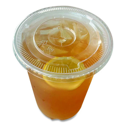 PET Cold Cup Lids, Fits 14 oz to 24 oz Cold Cups, Plastic, Clear, 100/Sleeve, 10 Sleeves/Carton