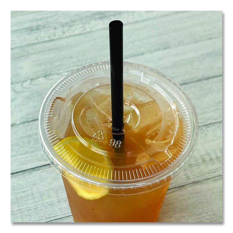 PET Cold Cup Lids, Fits 14 oz to 24 oz Cold Cups, Plastic, Clear, 100/Sleeve, 10 Sleeves/Carton