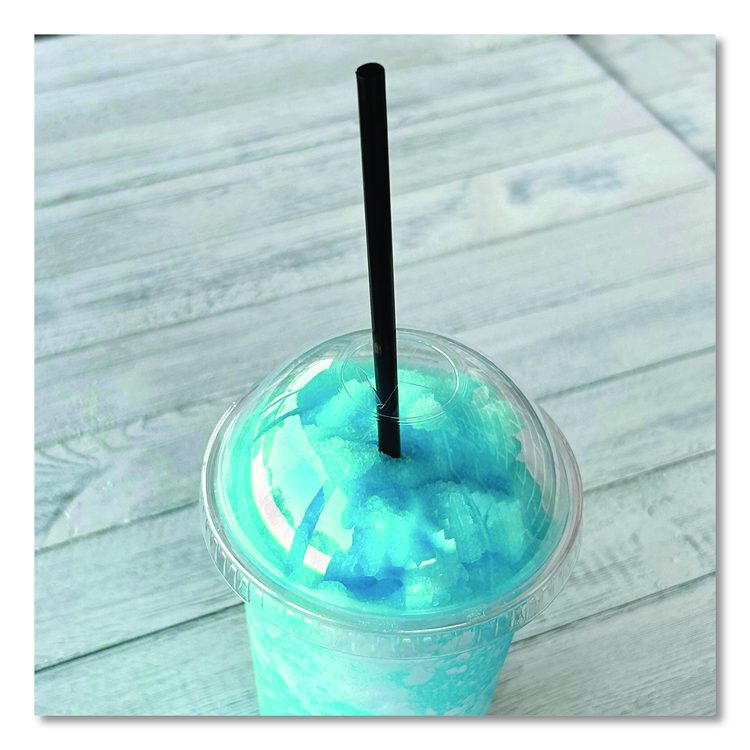 Wrapped Giant Straws, 10.25", Polypropylene, Black, 300/Pack, 4 Packs/Carton