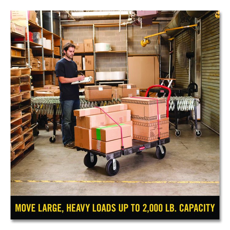 Platform Truck, 2,000 lb Capacity, 24 x 48 x 7, Black
