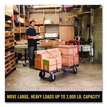 Platform Truck, 2,000 lb Capacity, 24 x 48 x 7, Black