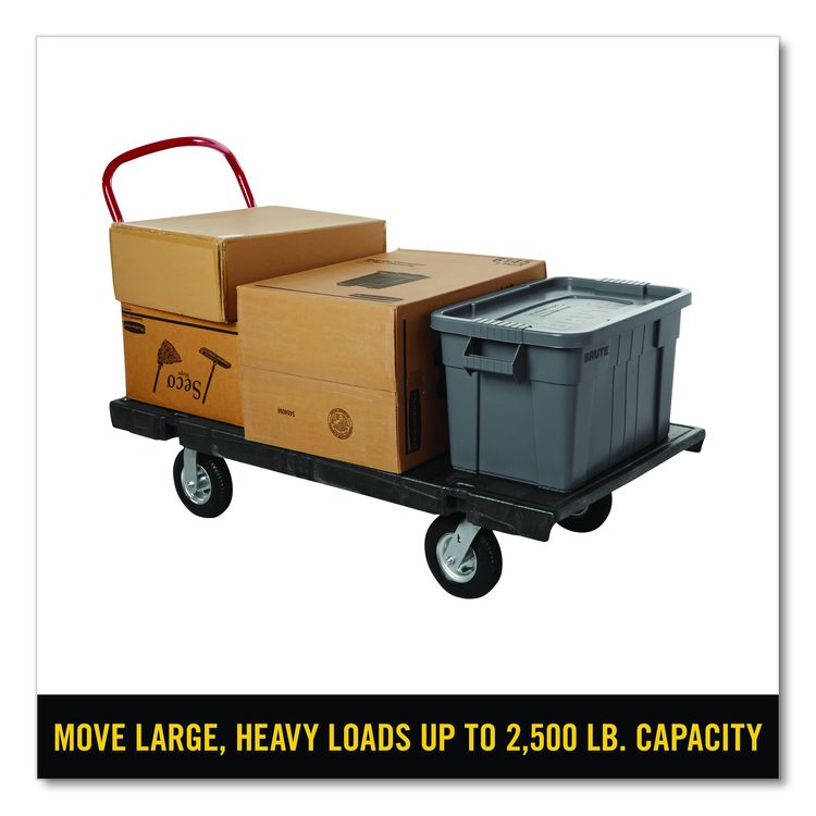 Platform Truck with 8" Polyolefin Casters, 2,000 lb Capacity, 30 x 60 x 7, Black