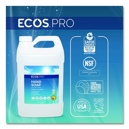 Liquid Hand Soap, Free and Clear, 1 gal, 4/Carton