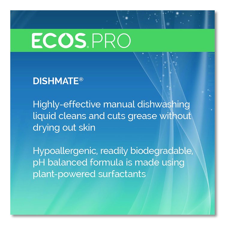 Dishmate Manual Dish Liquid, Free and Clear, 1 gal Jug, 4/Carton