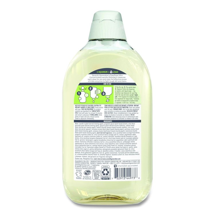 Ultra Power + Laundry Detergent, Clean Scent, 23.1 oz Bottle, 6/Carton