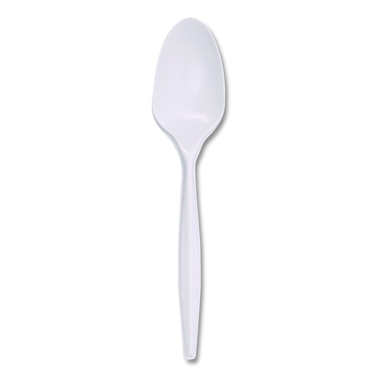 Mediumweight Polypropylene Cutlery, Spoon, 5.31", Plastic, White, 1,000/Carton