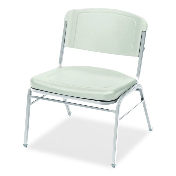 Rough n Ready Wide-Format Big and Tall Stack Chair, Supports 500 lb, 18.5" Seat Height, Platinum Granite Seat/Back, 4/Carton