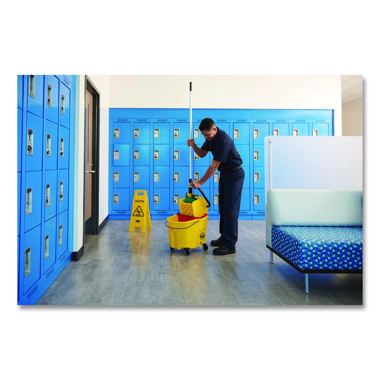 "Caution Wet Floor"Caution Wet Floor" Sign, 11 x 12 x 25, Bright Yellow Sign, 11 x 12 x 25, Yellow, 6/Carton