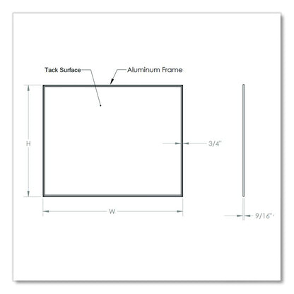 Vinyl Bulletin Board with Aluminum Frame, 87.91" x 48.5", Ebony Surface, Satin Aluminum Frame