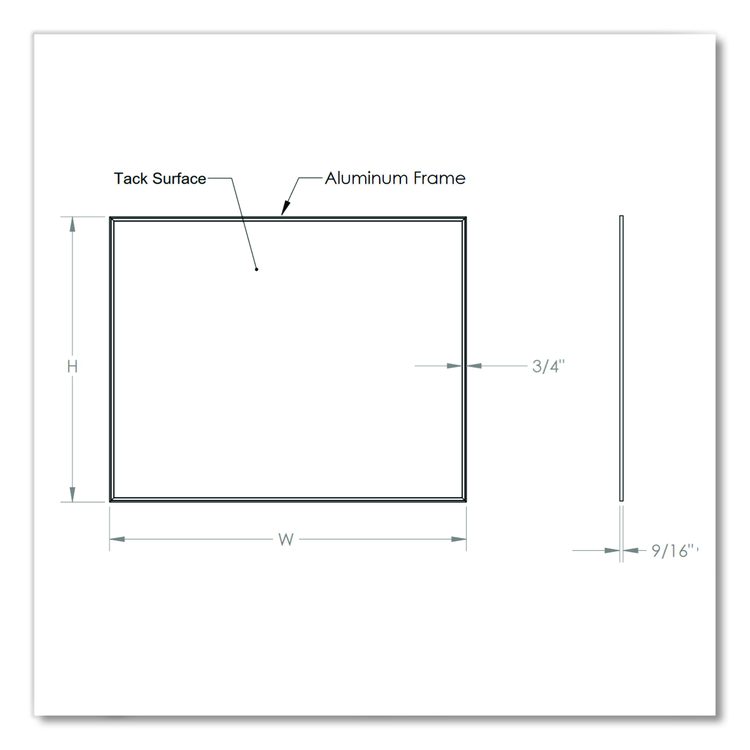 Vinyl Bulletin Board with Aluminum Frame, 87.91" x 48.5", Ocean Surface, Satin Aluminum Frame
