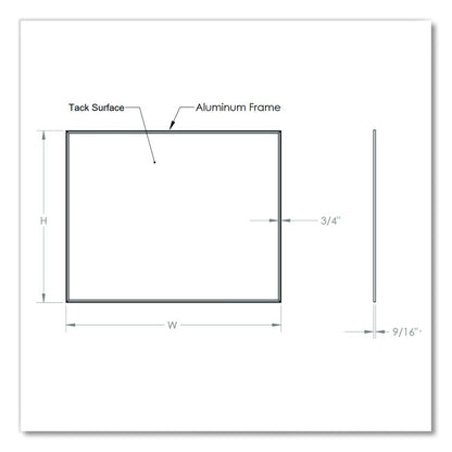 Vinyl Bulletin Board with Aluminum Frame, 87.91" x 48.5", Silver Surface, Satin Aluminum Frame