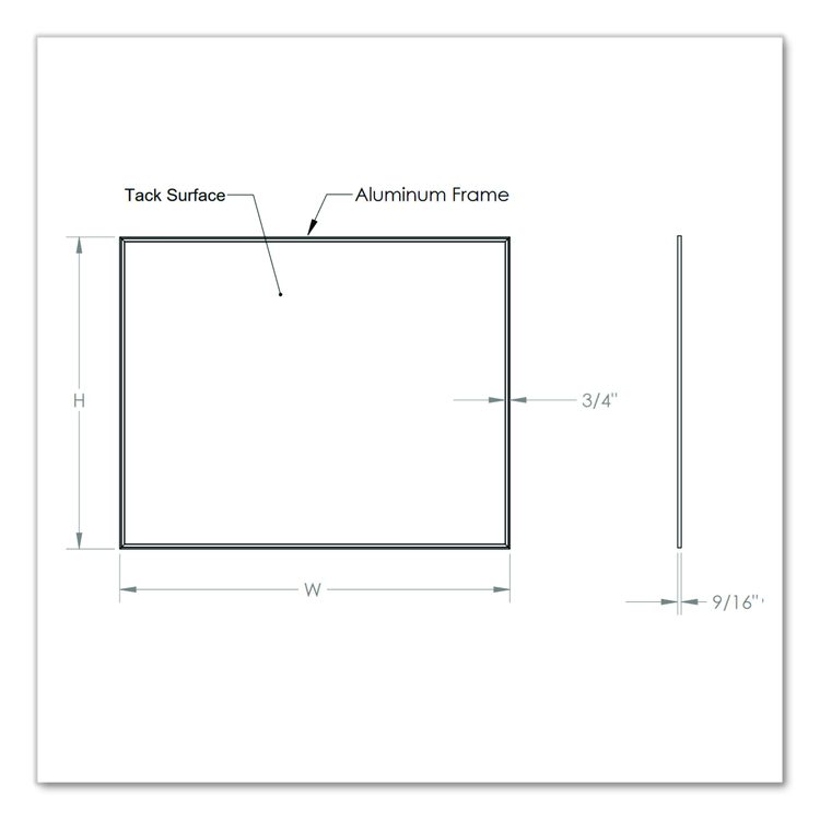 Vinyl Bulletin Board with Aluminum Frame, 87.91" x 48.5", Navy Surface, Satin Aluminum Frame