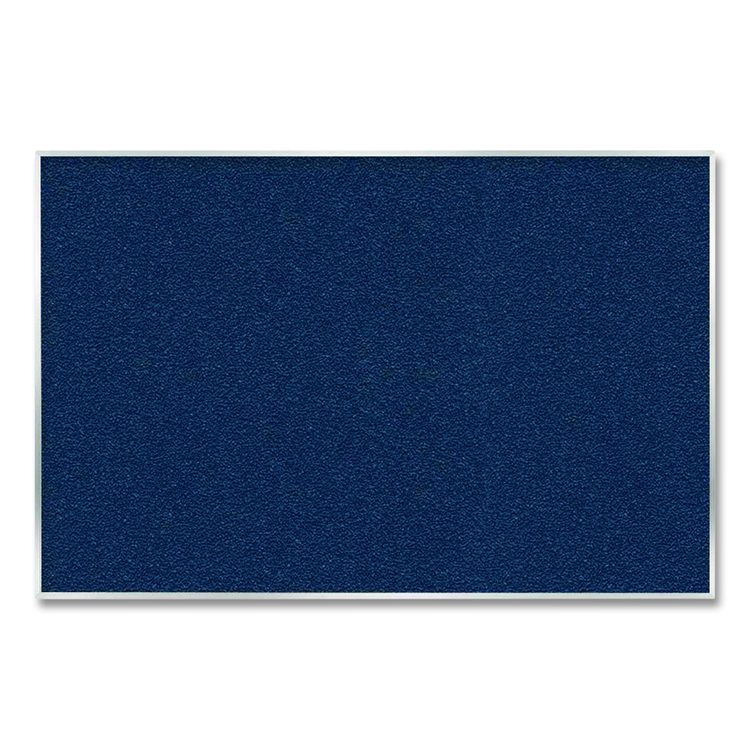 Vinyl Bulletin Board with Aluminum Frame, 87.91" x 48.5", Navy Surface, Satin Aluminum Frame