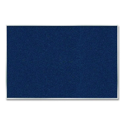 Vinyl Bulletin Board with Aluminum Frame, 87.91" x 48.5", Navy Surface, Satin Aluminum Frame