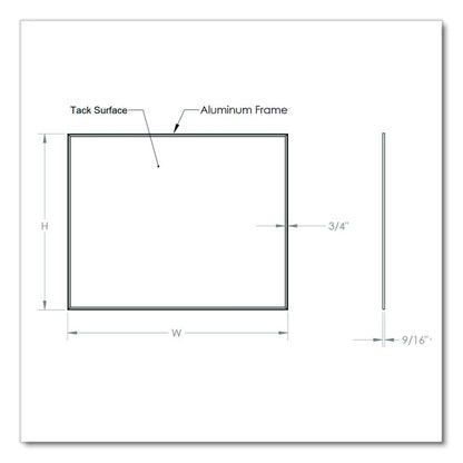 Vinyl Bulletin Board with Aluminum Frame, 87.91" x 48.5", Stone Surface, Satin Aluminum Frame